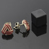 Arete Dormilona 5.126.056.2 *PROMO* Oro Laminado, Diseño de Nudo, Esmaltado Rojo, Dorado