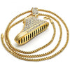 Collares con Dije 04.242.0073.30 Oro Laminado, Diseño de Zapato, con Cristal Blanca, Pulido, Dorado