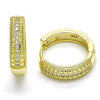 Argolla Huggie 02.186.0122.20 Plata Rodinada, con Micro Pave Blanca, Pulido, Dorado