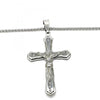 Collares con Dije 04.116.0012.30 Acero Inoxidable, Diseño de Crucifijo, con Zirconia Cubica Blanca, Pulido, Acero