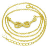 Collares con Dije 04.336.0078.2.16 Plata Rodinada, Diseño de Infinito, con Zirconia Cubica Blanca, Pulido, Dorado