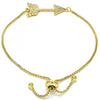 Pulsera Bolo Ajustable 03.316.0022.10 Oro Laminado, con Zirconia Cubica Blanca, Pulido, Dorado