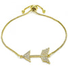 Pulsera Bolo Ajustable 03.316.0022.10 Oro Laminado, con Zirconia Cubica Blanca, Pulido, Dorado