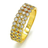 Anillo Multi Piedra 01.118.0052.07 Oro Laminado, con Zirconia Cubica Blanca, Pulido, Dorado