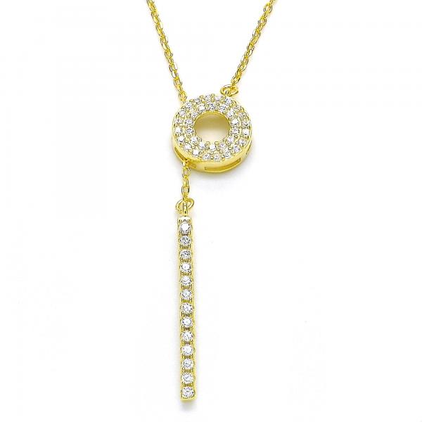 Gargantilla Elegante 04.286.0004.2.16 Plata Rodinada, con Micro Pave Blanca, Pulido, Dorado