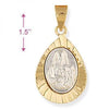 Dije Religioso 5.199.017 Oro Laminado, Diseño de Sagrado Corazon de Maria, Diamantado, Dos Tonos