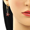 Argolla Huggie 02.210.0715.1.12 Oro Laminado, Diseño de Flor, con Zirconia Cubica Granate, Pulido, Dorado