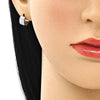 Argolla Huggie 02.230.0050.10 Acero Inoxidable, con Cristal Aurore Boreale, Pulido, Acero