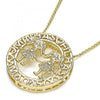 Collares con Dije 04.156.0253.20 Oro Laminado, Diseño de Nina Pequena, con Micro Pave Blanca, Pulido, Dorado