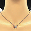 Collares con Dije 04.336.0046.1.16 Plata Rodinada, Diseño de Mariposa, con Zirconia Cubica Blanca, Pulido, Oro Rosado