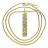Collares con Dije 04.313.0022.20 Oro Laminado, con Micro Pave Blanca, Pulido, Dorado