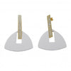Arete Largo 02.09.0107 Oro Laminado, Resinado Blanco, Dorado