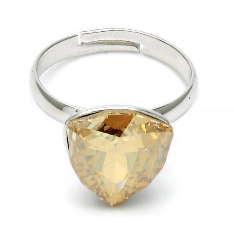 Anillo Multi Piedra 01.239.0005.1 Rodio Laminado, con Cristales de Swarovski Golden Shadow, Pulido, Rodinado