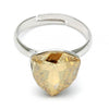 Anillo Multi Piedra 01.239.0005.1 Rodio Laminado, con Cristales de Swarovski Golden Shadow, Pulido, Rodinado