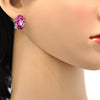 Arete Dormilona 02.239.0015.1 Rodio Laminado, con Cristales de Swarovski Rose, Pulido, Rodinado