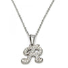 Collares con Dije 04.238.0013.1.18 Acero Inoxidable, Diseño de Iniciales y Rolo, Diseño de Iniciales, con Cristal Blanca, Pulido, Acero