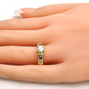 Anillo Multi Piedra 01.99.0048.07 Oro Laminado, con Zirconia Cubica Blanca y Negro, Pulido, Dorado