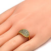 Anillo Multi Piedra 01.118.0049.09 Oro Laminado, con Micro Pave Blanca, Pulido, Dorado