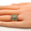 Anillo Multi Piedra 01.266.0004.08 Oro Laminado, con Micro Pave Blanca, Dorado