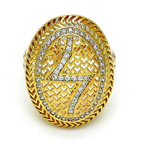 Anillo Multi Piedra 01.118.0031 .07 Oro Laminado, con Cristal Blanca, Pulido, Dorado