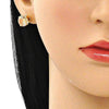 Arete Dormilona 5.128.021.1 Oro Laminado, con Zirconia Cubica Chanpan Oscuro, Pulido, Dorado