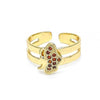 Anillo Infantil 01.233.0021.1 Oro Laminado, Diseño de Mariposa, con Micro Pave Granate, Pulido, Dorado