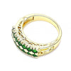 Anillo Multi Piedra 01.346.0023.3.09 Oro Laminado, con Zirconia Cubica Verde, Pulido, Dorado