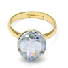 Anillo Multi Piedra 01.239.0008.10 Oro Laminado, con Cristales de Swarovski Blue Shade, Pulido, Dorado