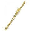 Pulsera con Placa 03.334.0002.05 Oro Laminado, Pulido, Dorado