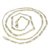 Gargantilla Básica 04.213.0246.24 Oro Laminado, Diseño de Figaro, Diamantado, Dorado