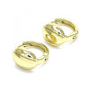 Argolla Huggie 02.213.0271.12 Oro Laminado, Diseño de Chunky, Pulido, Dorado