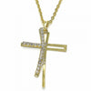 Dije Religioso 05.09.0076 Oro Laminado, Diseño de Cruz, con Zirconia Cubica Blanca, Pulido, Dorado