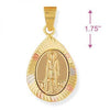 Dije Religioso 5.194.023 Oro Laminado, Diseño de San Lazaro, Diamantado, Tricolor