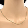 Gargantilla Básica 04.318.0001.18 Oro Laminado, Diseño de Figaro, Pulido, Dorado