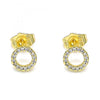 Arete Dormilona 02.156.0595 Oro Laminado, con Micro Pave Blanca, Pulido, Dorado