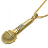 Collares con Dije 04.242.0063.30 Oro Laminado, con Cristal Blanca, Pulido, Dorado