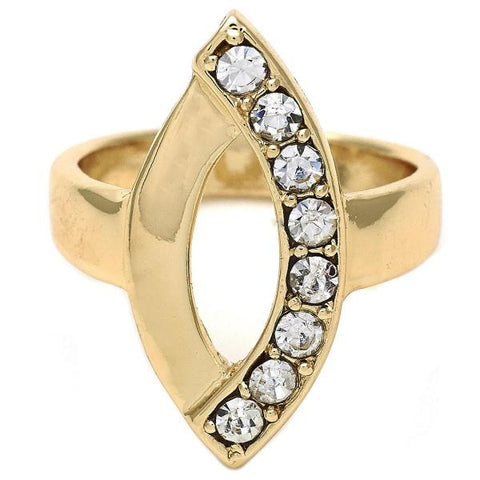 Anillo Multi Piedra 01.63.0577.08 Oro Laminado, con Zirconia Cubica Blanca, Pulido, Dorado