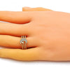 Anillo Multi Piedra 01.310.0018 Oro Laminado, Diseño de Luna y Estrella, Diseño de Luna, con Micro Pave Blanca, Pulido, Dorado