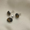 Juego de Arete y Dije de Adulto 10.392.0006 Plata Rodinada, con Opal Onix Negro, Pulido, Plateado