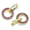 Argolla Huggie 02.210.0486.1.12 Oro Laminado, con Zirconia Cubica Rubi, Pulido, Dorado