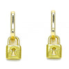 Argolla Huggie 02.368.0028.10 Oro Laminado, Diseño de Candado, Pulido, Dorado