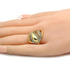 Anillo Multi Piedra 01.241.0020.07 Oro Laminado, con Cristal Blanca, Pulido, Dorado