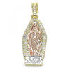 Dije Religioso 05.351.0127.1 Oro Laminado, Diseño de Guadalupe, Pulido, Tricolor