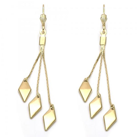 Arete Largo 5.093.005 Oro Laminado, Dorado