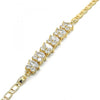 Pulsera Elegante 03.63.2002.08 Oro Laminado, con Zirconia Cubica Blanca, Pulido, Dorado