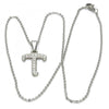 Collares con Dije 04.238.0022.18 Acero Inoxidable, Diseño de Iniciales y Rolo, Diseño de Iniciales, con Cristal Blanca, Pulido, Acero