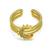Anillo Multi Piedra 01.310.0023 Oro Laminado, Diseño de Luna, con Micro Pave Blanca, Pulido, Dorado