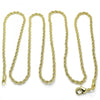 Gargantilla Básica 5.222.036.28 Oro Laminado, Diseño de Rope, Pulido, Dorado