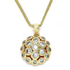 Collares con Dije 04.156.0316.20 Oro Laminado, con Micro Pave Blanca, Pulido, Dorado