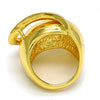 Anillo Multi Piedra 01.241.0024.07 Oro Laminado, con Cristal Blanca, Pulido, Dorado